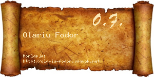Olariu Fodor névjegykártya